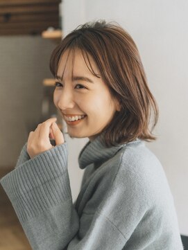 ガーデンヨコハマ(GARDEN YOKOHAMA) ボブ ホワイトグレージュ デジタルパーマ チェリーブラウン