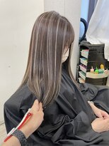 エトラ 渋谷店(etora)&nbsp;小顔 ネビージュ　グレージュハイライトカラー◎