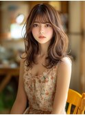 ☆オリーブグレーココアベージュ小顔クラゲヘアー/黒髪/髪質改善