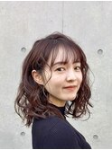 韓国パーマヘア　　マゼンダカラー　令和ソヴァージュヘア