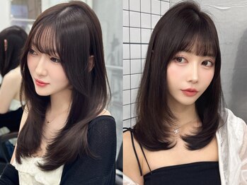 ロムーク 表参道(LOMKH)の写真/《小顔×色気を創る顔周りカット》で今一番かわいいを表参道で叶える[レイヤーカット/シールエクステ]