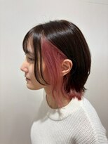 ヴァンカウンシル 一宮店(VAN COUNCIL)&nbsp;遊びこころをプラスしたピンクインナーカラー/ショート/ブリーチ