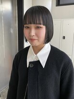 エイチ(811)&nbsp;バレイヤージュボブヘアセミロング前髪タッセルボブ姫カット