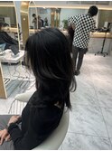 ミディアムヘア暗めカラー/デザインカラー/フェイスフレーミング