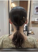 ヘアアレンジ、まとめ髪、ライブヘア、お呼ばれヘア、成人式ヘア