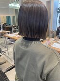 タイト切りっぱなしボブ/松井山手美容室/透明感カラー