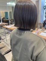 ヘアーエスクールエミュ(hair S. COEUR emu)&nbsp;タイト切りっぱなしボブ/松井山手美容室/透明感カラー