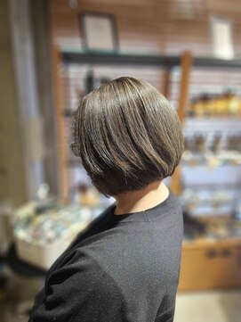 オーガニック ライフ 若葉 鶴ヶ島(organic+life) 30代40代◎白髪ぼかしハイライト×大人ボブ