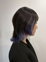 ヴァンカウンシル 一宮店(VAN COUNCIL)&nbsp;ブルーインナーカラー×お洒落ウルフレイヤー/サファイア