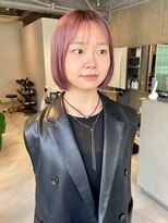 ロカリタ キョウト 河原町三条店(ROCAReTA kyoto) ピンクベージュ ハイトーン ボブ
