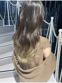 ブロンドベージュグラデーション裾カラーセミロング【林京平】