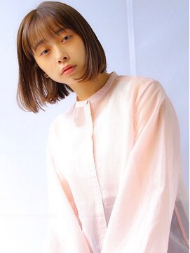 ソヨン 川口店(SOYON) オリーブグレージュ 切りっぱなし ナチュラルボブ