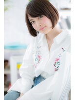 ミック 日暮里店(miq)&nbsp;くすみカラーアッシュブラウン前下がりマッシュボブショートc2