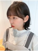 顔まわりショートボブ_チェリーブラウンフェミニン_ba425081