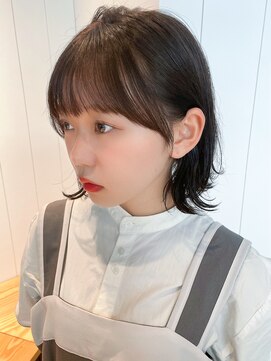 アルバム 池袋(ALBUM) 顔まわりショートボブ_チェリーブラウンフェミニン_ba425081