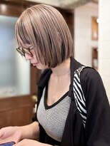 ラレイ ハラジュク(Lalei harajuku)&nbsp;【ささき】インナーカラー/黒髪/グレーベージュ/ミニボブ/ウルフ