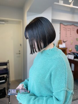 アンドチル 渋谷(AND CHILL) ミニボブ/切りっぱなしボブ/ダークグレージュ　渋谷