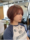 オレンジカラーのショートウルフ