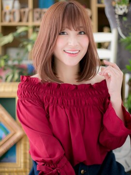 カバーヘア ブリス 志木南口駅前店(COVER HAIR bliss) 大人可愛いミルクティーピンクミディアムh3志木10代20代30代