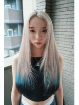 ピークアブー 原宿ハラカド(PEEK-A-BOO) ロングのホワイトブロンドデザインカラー