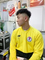 メリケンバーバーショップ フクオカ(MERICAN BARBERSHOP FUK)&nbsp;べリーショートダークアッシュニュアンスパーマ韓国マッシュ