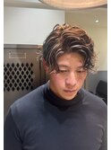 メンズパーマ　ツイスパ　波巻き　フェード