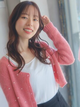 ベレッタ 松井山手店(veretta.) ロングレイヤー/ピンクカラー/シースルーバング