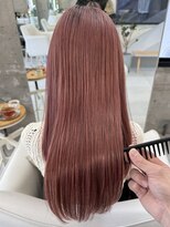 ソワネ 表参道(soigne)&nbsp;表参道酸性ストレートパーマ艶髪セミロングレイヤーピンク20代