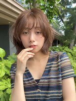 ガーデン 渋谷(GARDEN)&nbsp;ボブ　ニュアンスパーマ　顔周りカット　ベージュカラー