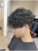 SNSで人気トレンフェザーパーマセンターパート【下北沢/men's】