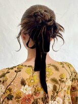 リコ 池袋東口店(Liko)&nbsp;ヘアアレンジ アップスタイル お呼ばれヘア ブラウンベージュ