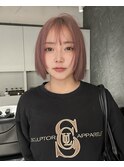 ホワイトピンク×タッセルボブ