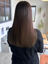 ヘッズ 高木瀬店(HEADS)&nbsp;髪質改善 艶髪 ダークブラウン 顔周りカット 透明感カラー