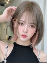 ロッソ 大橋店(Rosso) ピンクインナーの柔らかボブ【大橋】