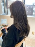 ロングヘア|オリーブベージュ|上品くすみカラー