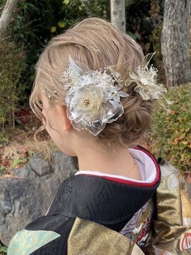 ピエスヘア(PIE'CE HAIR) 静岡/清水 成人式ヘアセット アメリカンフラワー × ハイトーン