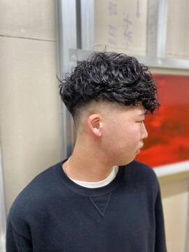 メリケンバーバーショップ トーキョー(MERICAN BARBERSHOP TYO) ハイライト/マッシュパーマ/ウルフ/アッシュブラック116