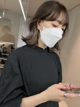 サイン 表参道(SIGN) 切りっぱなしボブレイヤーボブインナーカラーベージュカラー