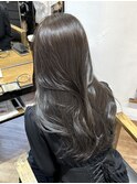 ブリーチなし/アッシュブラウン/透明感/大人かわいいくびれヘア
