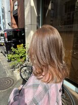 ヘアアートヒサ(HAIR ART hisa)&nbsp;「RYOKO」304050代 ベージュインナーカラー×フェミニンカット