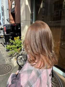 ヘアアートヒサ(HAIR ART hisa) 「RYOKO」304050代 ベージュインナーカラー×フェミニンカット