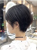 ショートカットシースルーバング小顔つや前髪あり20代30代40代