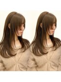 小顔レイヤーカットミディアムレイヤーレイヤーロング【日本橋】
