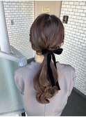 ローポニー ゆるふわヘア ヘアセット 参列ヘア デートヘア