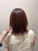 美容室 フォーリア Foglia&nbsp;レイヤーボブ　暖色カラー　ピンクカラー