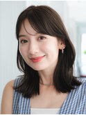 くびれヘア 縮毛矯正 ストレート ボブ ミディアム 前髪