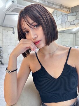 サイン 渋谷(SIGN) 韓国ヘアーハッシュカットレイヤーカットグレージュブリーチ無し