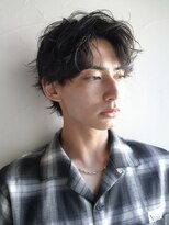 フィルムス 大阪本町(FILMS) men's/メンズシャドウパーマ軽めマッシュナチュラルアップバング