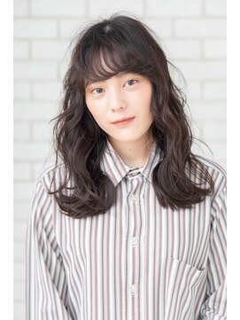 パノラ 立川(PANOLA) 大人可愛いウェーブロング/クール系/ブルーブラック