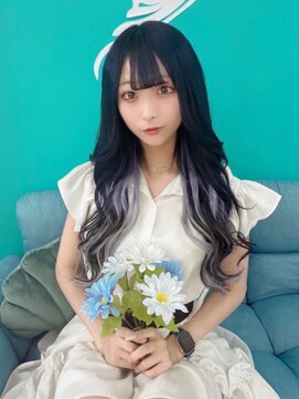 マーメイドヘアー(mermaid hair) グラデーションエクステ細め40本+カーキアッシュグレー